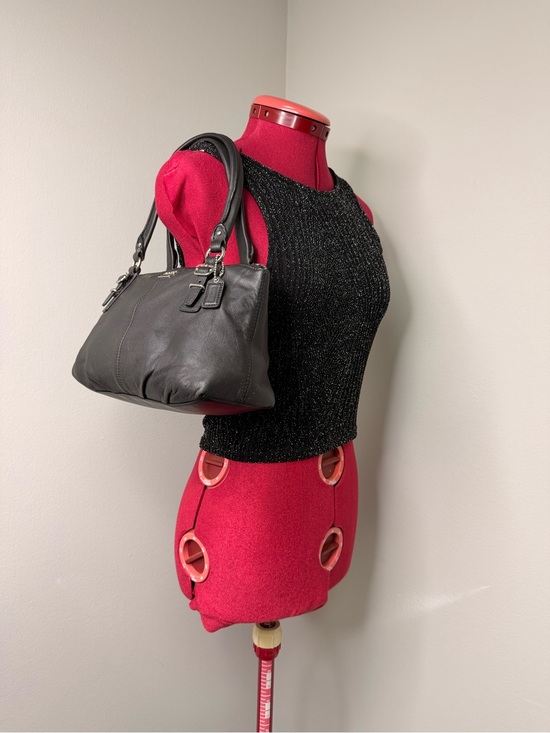 Coach Madison Black Pebbled Leather Double-Handle Shoulder Bag